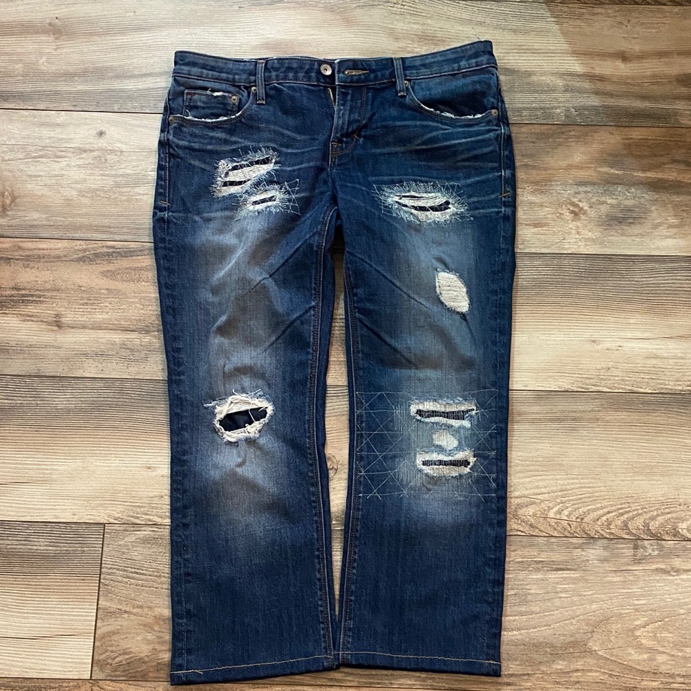 Cult of Individuality Indigo Ripped Boyfriend Jeans